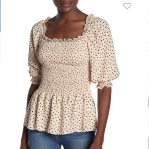 MAX STUDIO | Smocked Peasant Blouse